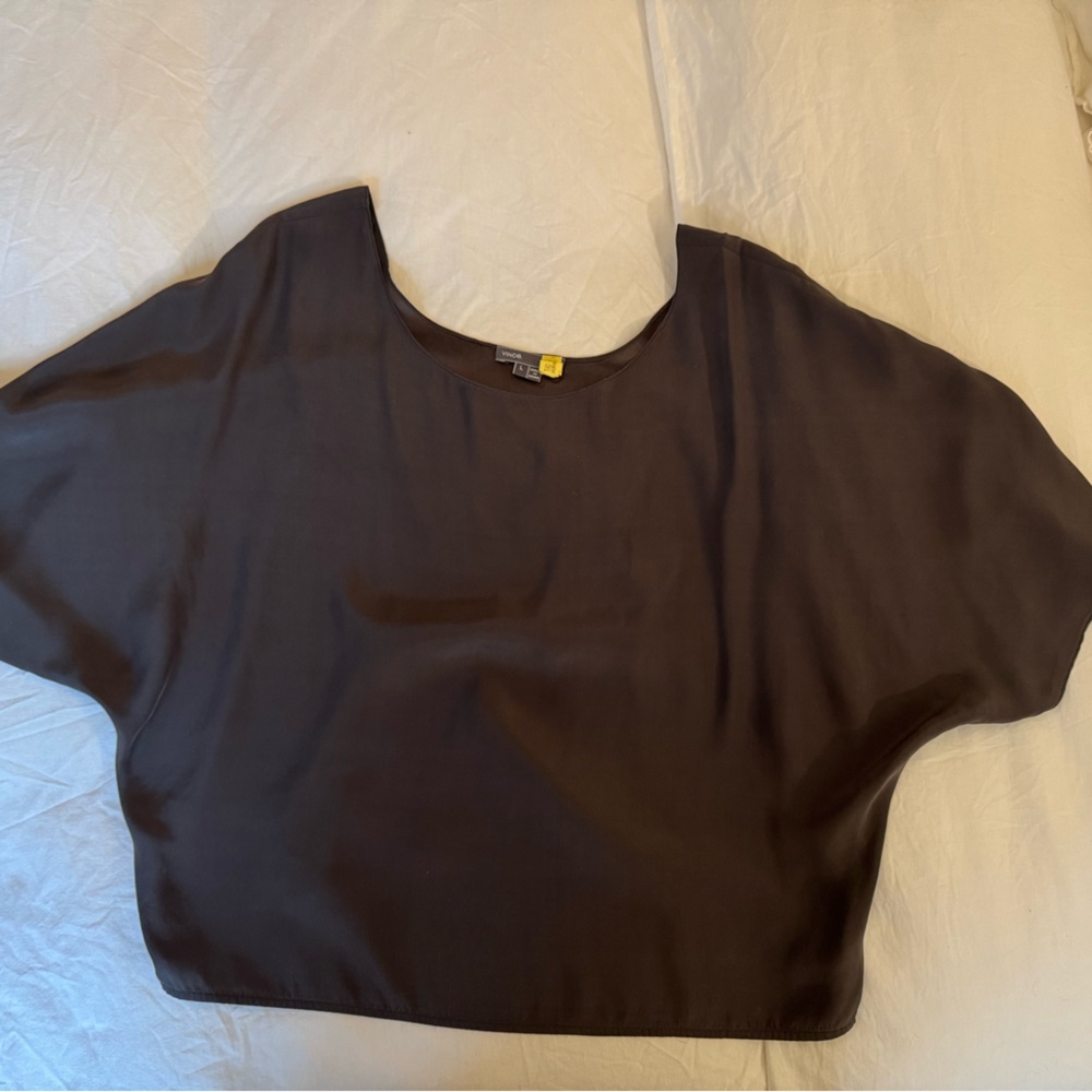 Vince charcoal silk blouse